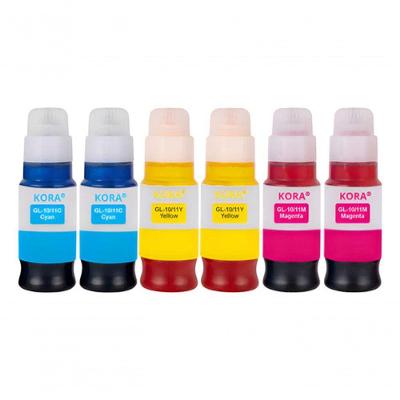 Refil de Tinta GI-10 Kit 6 Compatível Canon G6010 G7010 GM2010 GM4010 70ML Ciano Amarelo Magenta