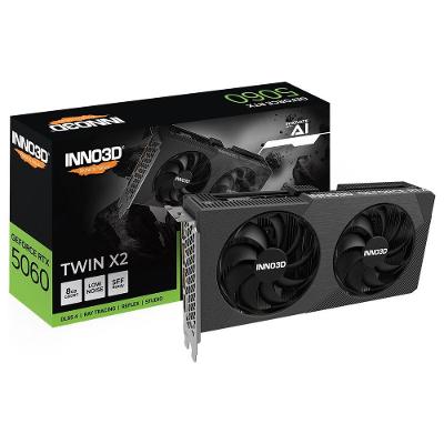 Placa de Vídeo Geforce RTX 5060 Twin X2 N50602-08D7-195071N 8GB GDDR7 Ray Tracing Inno3d