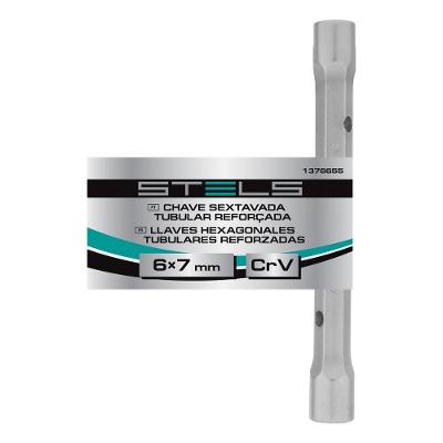 Chave Sextavada Tubular 6-7mm 1376655 Aço Cromo Vanádio Reforçada Azul Stels