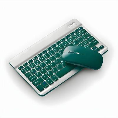 Teclado e Mouse sem Fio Bluetooth ABNT2 Recarregável Verde com Receptor USB Utimix