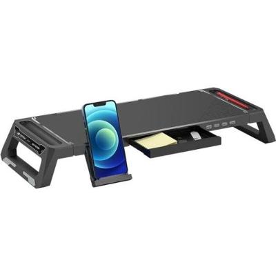 Suporte para Monitor BM-100BK com Hub USB 4 Portas 2.0 e Gaveta Preto C3tech