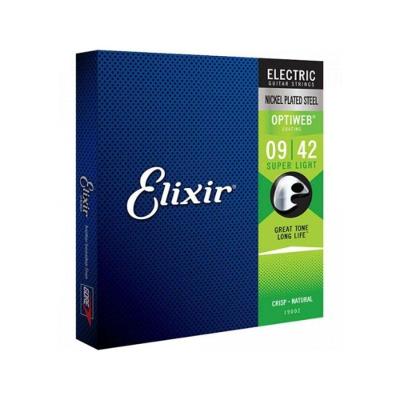 Encordoamento Para Guitarra .009 Super Light Optiweb 19002 Elixir