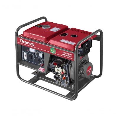 Gerador à Diesel 2,2kva Monofásico Partida Elétrica Bd2500 Branco
