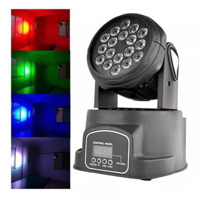 Canhão Moving Head 18 Leds Rgb com Efeito Strobo 80w com Controle por Som Preto OEM