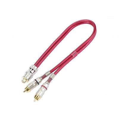 Cabo RCA Y Paredão 2 Machos - 1 Fêmea 40cm para Áudio Estéreo Vermelho Santo Angelo