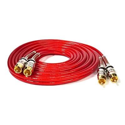 Cabo RCA 2x2 CBRC0035 para Áudio Profissional Blindado Vermelho NWT