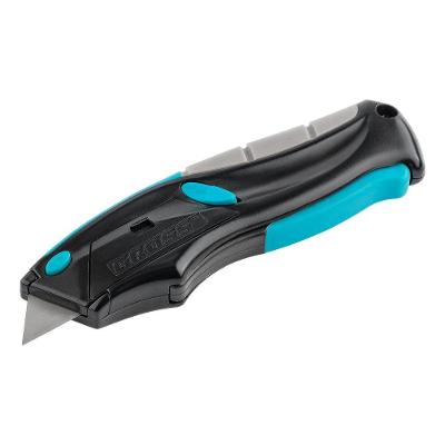 Estilete Retrátil 19mm com 5 Lâminas Aço Japonês Sk2 Cabo Tripla Injeção Azul Gross