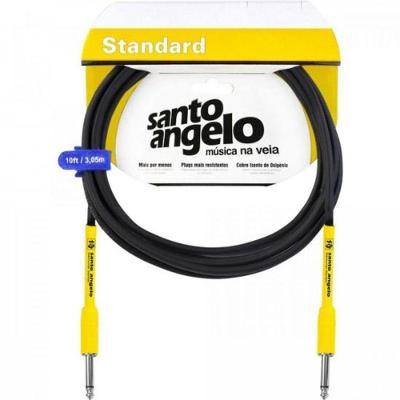 Cabo para Instrumentos Musicais Samurai 6,10M Cobre OFHC Conectores P10 X P10 Preto Santo Angelo