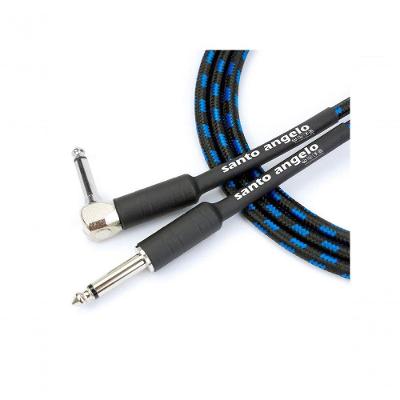 Cabo para Guitarra Angel Tx 0,30MM 3,05M com Conectores P10 X P10 90º em Cobre OFHC Santo Angelo