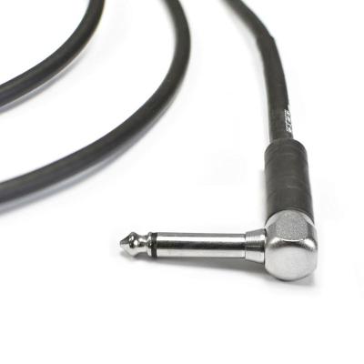 Cabo para Guitarra Angel l 0,30MM P10-P10 90º 10FT 3,05M com Conectores em Latão Niquelados Preto