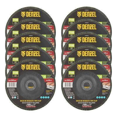 Disco de Desbaste Tipo Flap Carboneto de Silício Grão 100 180x22,2mm Amarelo Denzel
