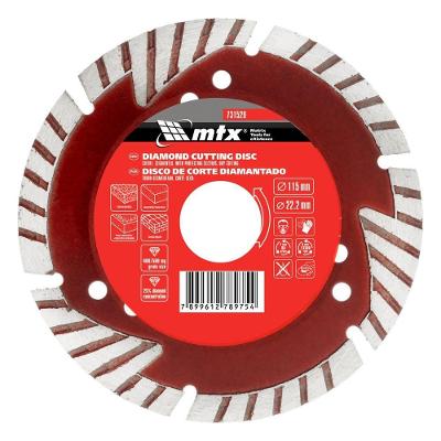 Disco de Corte Segmentado Diamantado 115x22,2mm 731529 para Uso Seco Vermelho MTX