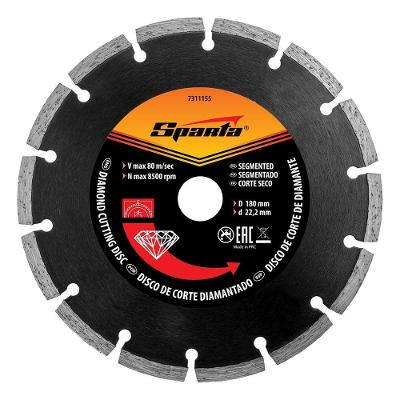 Disco de Corte Diamantado Segmentado 180X22,2mm 7311155 para Uso a Seco Laranja Sparta Ferramentas