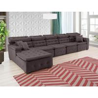 Sofá Orlando 4.20x1.90m Com Chaise, Retrátil E Reclinável - Marrom - 1
