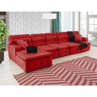 Sofá Orlando 4.20x1.90m Com Chaise, Retrátil E Reclinável - Vermelho - 2