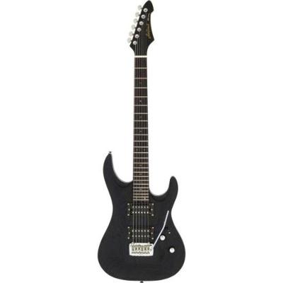 Guitarra Elétrica Aria Pro II MAC-DLX Corpo Ash Thermo Treated 24 Trastes Preto Aria Guitars