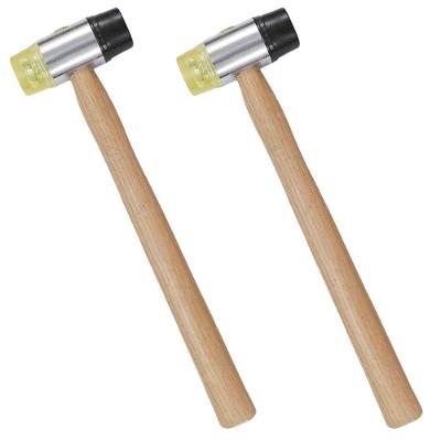 Kit 2 Martelos Intercambiáveis SU-MART2 Pontas PVC Cabo Madeira AB Mídia