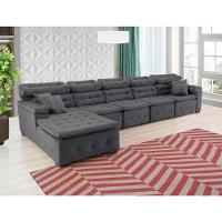 Sofá Orlando 4.20x1.90m Com Chaise, Retrátil E Reclinável - Chumbo - 13