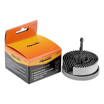 Jogo de Serra Copo Aço Rápido 7045055 26-63mm 25,4mm 7 Peças Laranja Sparta Ferramentas