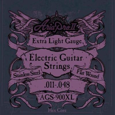 Encordoamento Para Guitarra Flat Wound .011 Ags900xl Aria Pro Ii