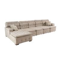Sofá Orlando 4.20x1.70m Com Chaise, Retrátil E Reclinável - Bege - 2