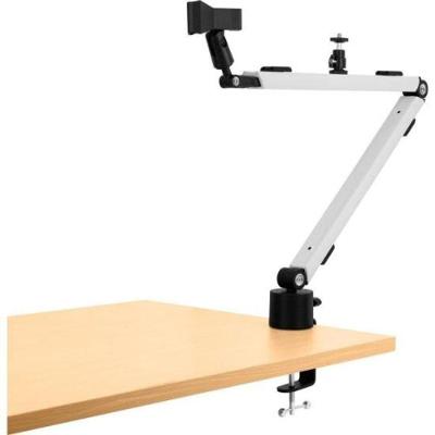 Suporte para Microfone Mount Arm [F002] Flexível com Giro 360° e Ajuste 210° Branco Streamplify