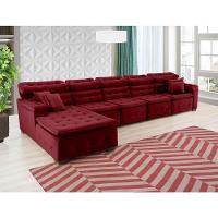 Sofá Orlando 4.20x1.70m Com Chaise, Retrátil E Reclinável - Vinho - 10