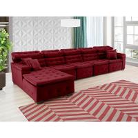 Sofá Orlando 4.20x1.70m Com Chaise, Retrátil E Reclinável - Vinho - 16