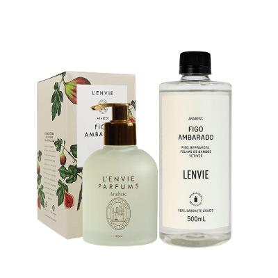 Kit Sabonete Líquido com Refil Figo Ambarado Arabesc Frutal 200ML e 500ML L'envie