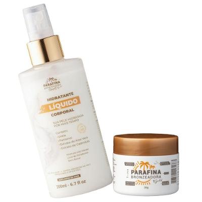 Kit Creme Bronzeador Natural Parafina Gold 30G e Hidratante Energizante 200ML Bronze Lorkin