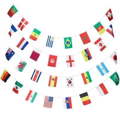 Varal de Bandeiras Países 8M com 32 Peças Estampadas para Festas e Eventos Extra Festas