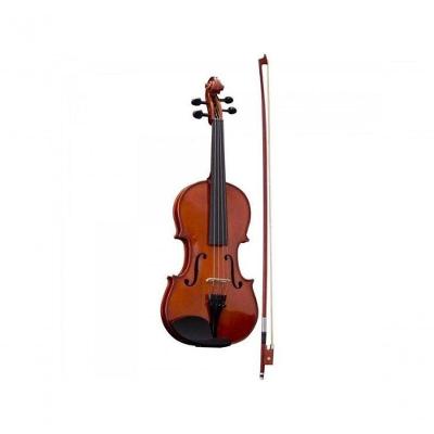 Violino Acústico VA34 3-4 Natural com Cavalete e Estandarte Ajustáveis Marrom Harmonics