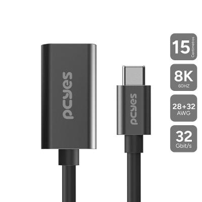 Cabo Usb Tipo-C para Hdmi Pucf-15-2.1 8k 60hz 4k 144hz Preto Pcyes