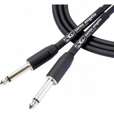Cabo para Guitarra Ninja 7,62M com Conectores P10 Mono em ZAMAC Preto Santo Angelo