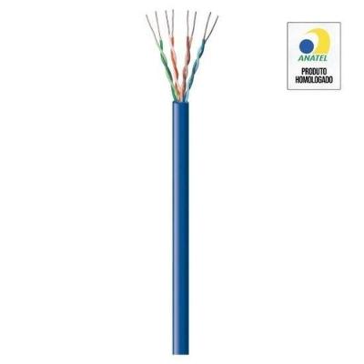 Cabo de Rede Cat5e FK500C CMX 305M com Condutores 100% Cobre Azul Fortrek