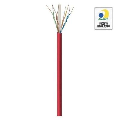 Cabo de Rede CAT6 FK510C CMX 305M com Cobre 100% Eletrolítico Vermelho Fortrek