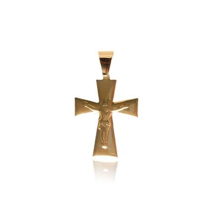Pingente Higipack Cruz Folheado em Ouro 18k Banhado 3 e 5 X 2 e 5cm Dourado Pessoal