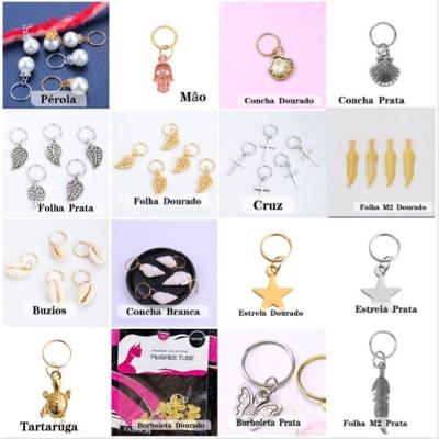 Pingente Cruz para Montagem de Colares e Pulseiras Branco Dourado e Prata Pacote 7 a 9 OEM