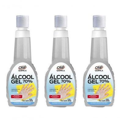 Álcool em Gel Antisséptico para Mãos Kit 3 70% Higienizador 3x500G Higipack