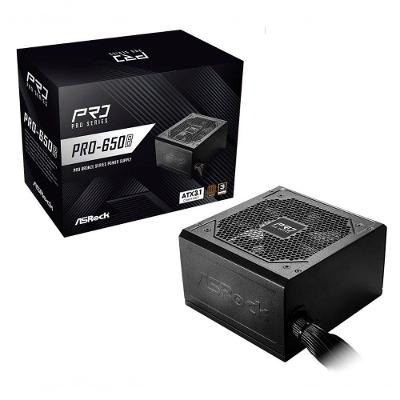 Fonte de Alimentação Pro-650b 650W 80 PLUS BRONZE ATX 3.1 com Cabos Flat Preto Asrock