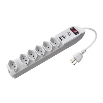 Filtro de Linha Wi251 com 6 Tomadas e 2 Entradas Adicionais com Proteção Contra Surtos Elétricos
