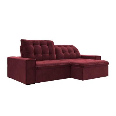 Sofá Retrátil 214cm Gabi Suede Bordô Gran Belo