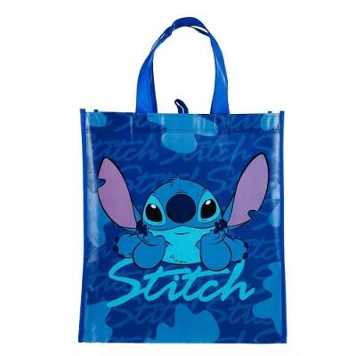 Sacola Reutilizável Disney Feira Azul Escuro Stitch 39x35CM em Polipropileno com Estampa Público