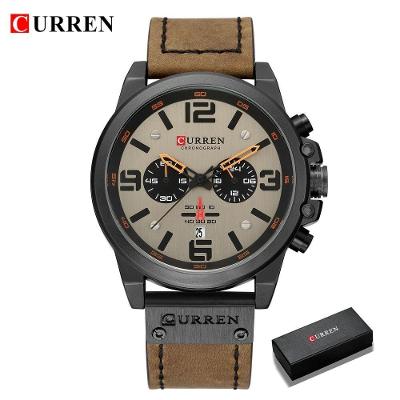 Relógio Masculino Curren 8314 Analógico à Prova D'água Marrom