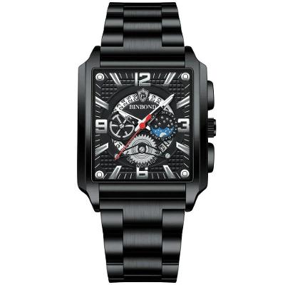 Relógio de Pulso Masculino Binbond Analógico com Pulseira em Aço Inox Preto