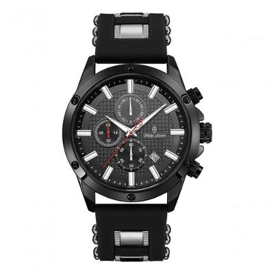Relógio de Pulso Masculino Falcon Black Esportivo Cronógrafo com Pulseira em Couro e Silicone Preto