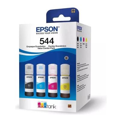 Kit 4 Refil de Tinta T544 com 65ML Cada e Alto Rendimento Preto Ciano Magenta Amarelo
