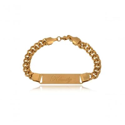 Pulseira Personalizada Floratta Joias [F027] Banhado em Ouro 18K Dourado Hipoalergênica Feminino