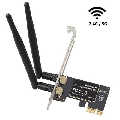 Placa PCI Express Wireless KP-T119 Dual Band 5G e 2.4G com MIMO 2x2 Preto Knup Brasil