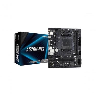 Placa-mãe A520M-HVS Soquete AMD AM4 DDR4 Até 64GB com HDMI e M.2 Asrock